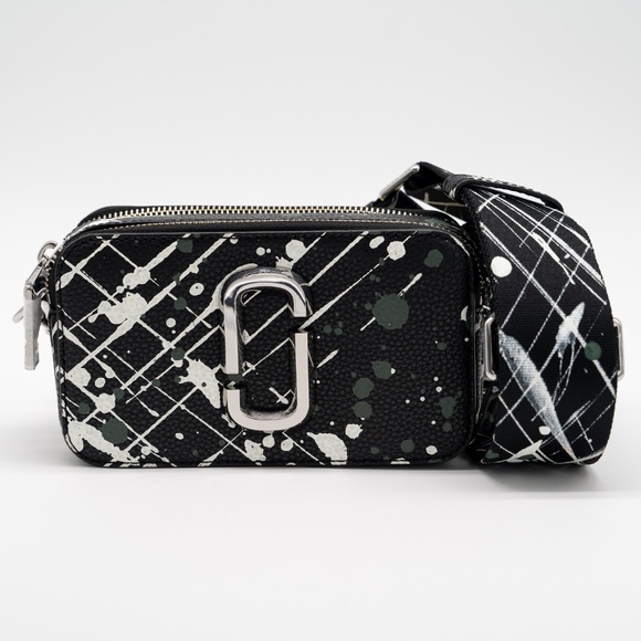 Marc Jacobs Paint Splatter Black multicolor Snapshot Bag Shoulder - Picture 2 of 9